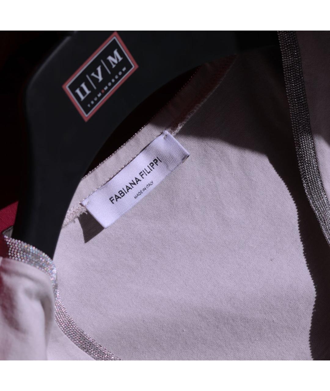 FABIANA FILIPPI Бежевая хлопковая футболка, фото 3