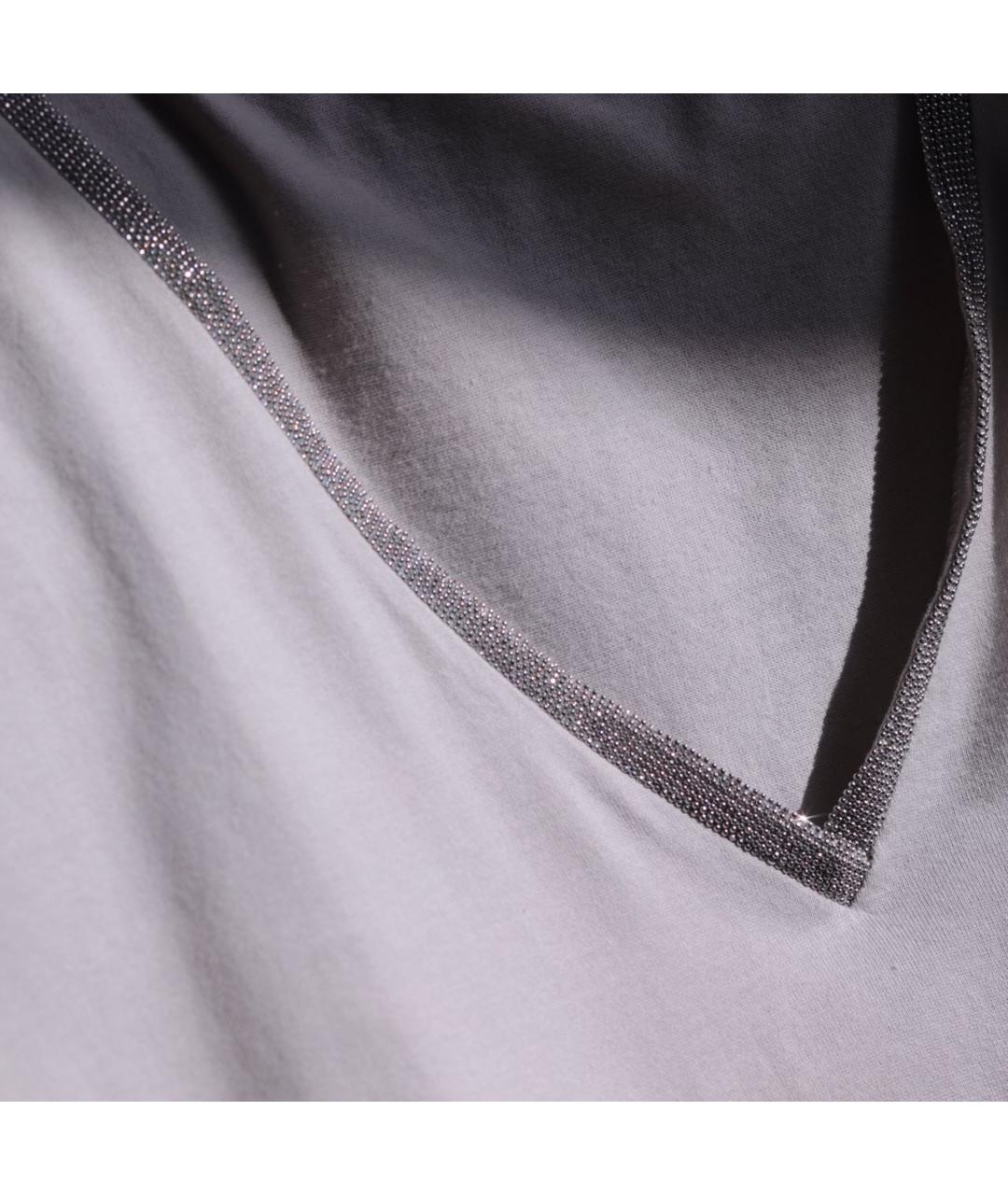 FABIANA FILIPPI Бежевая хлопковая футболка, фото 5