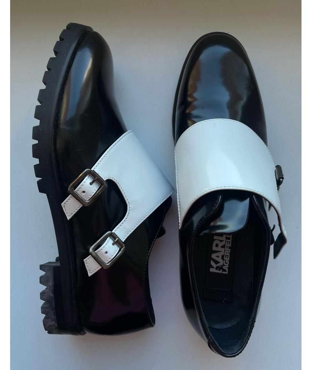 KARL LAGERFELD Черные брогги и оксфорды из лакированной кожи, фото 2