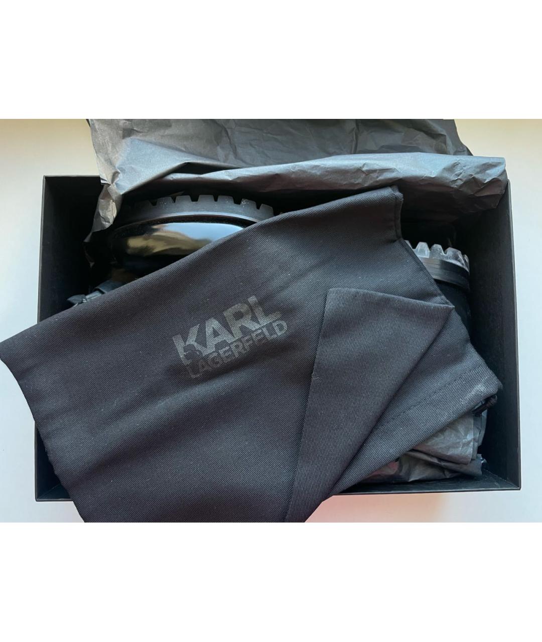 KARL LAGERFELD Черные брогги и оксфорды из лакированной кожи, фото 6