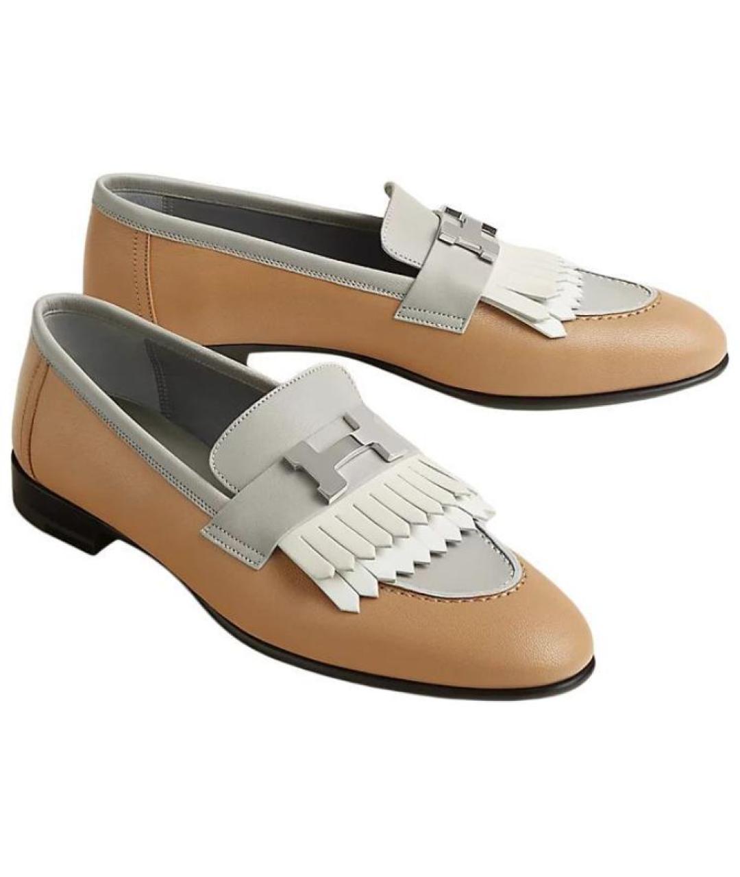 HERMES Коричневые лоферы, фото 5