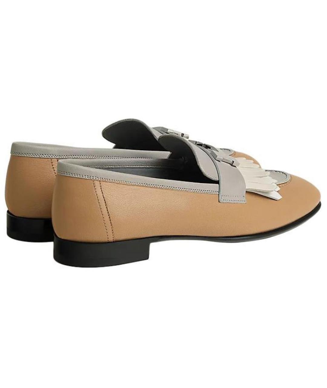 HERMES Коричневые лоферы, фото 4