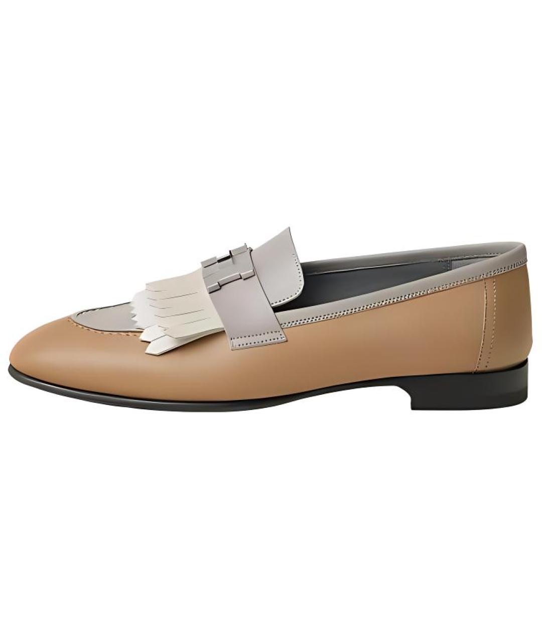 HERMES Коричневые лоферы, фото 2