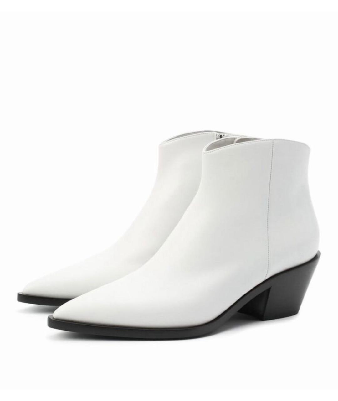 GIANVITO ROSSI Белые кожаные ботильоны, фото 2