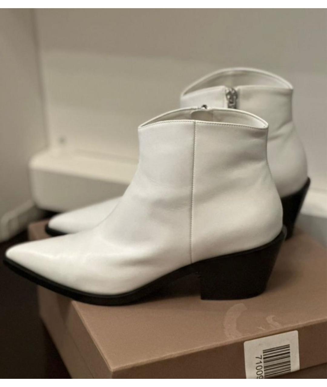 GIANVITO ROSSI Белые кожаные ботильоны, фото 3