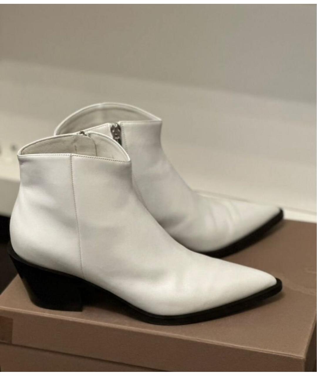 GIANVITO ROSSI Белые кожаные ботильоны, фото 4