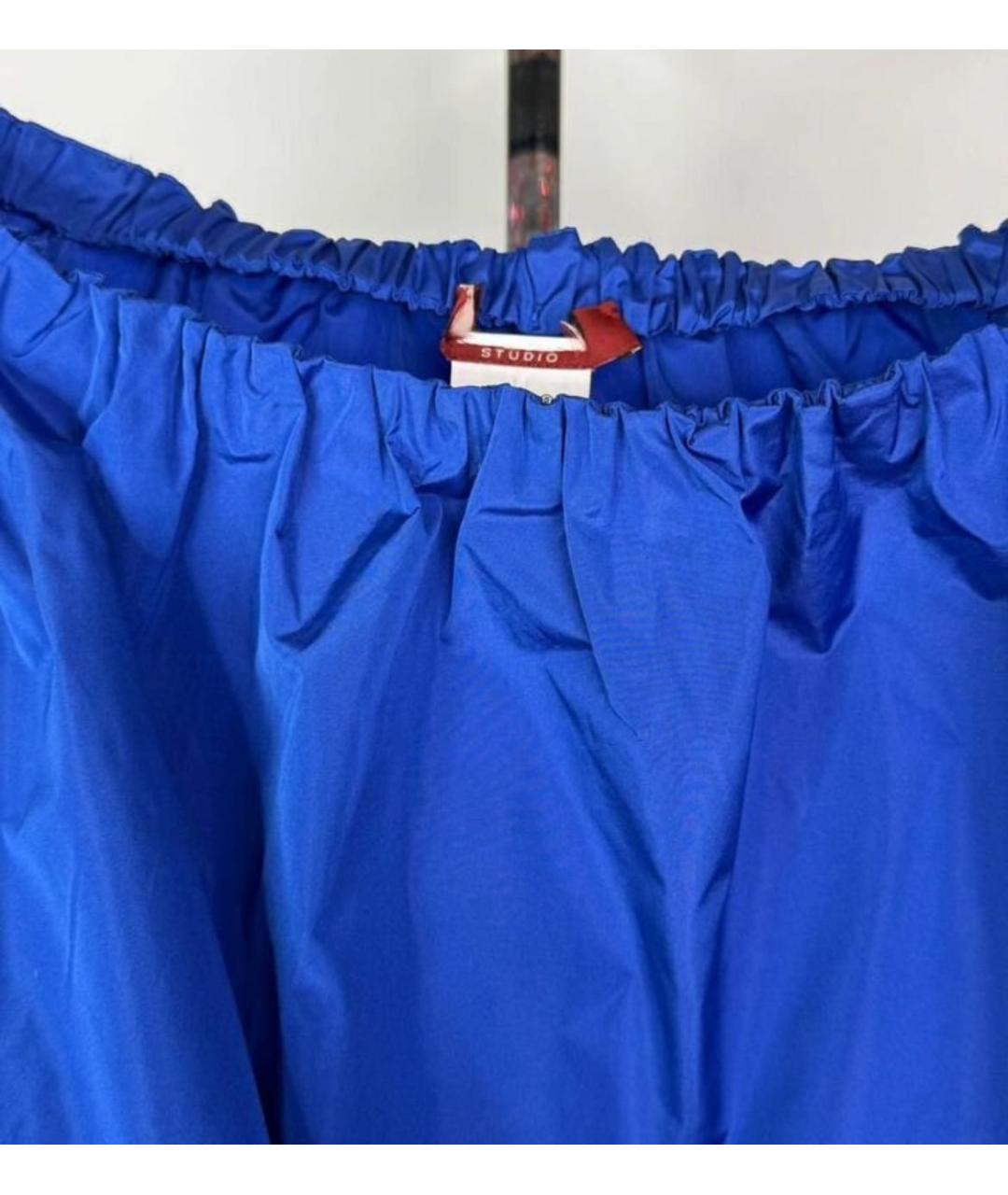MAX MARA STUDIO Синяя полиэстеровая блузы, фото 3