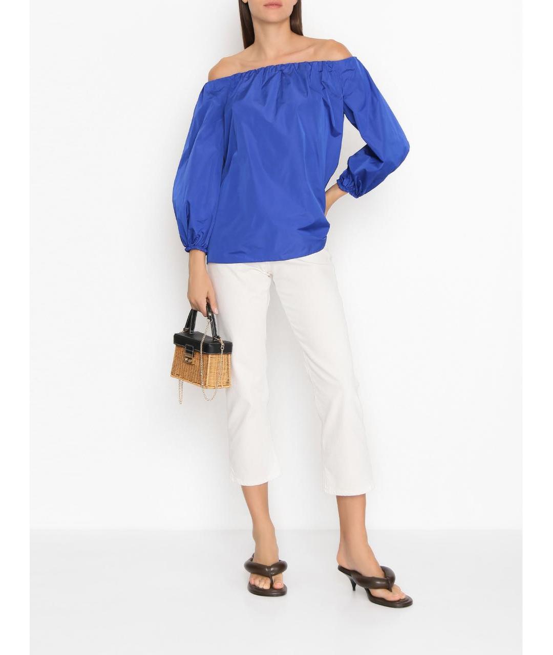 MAX MARA STUDIO Синяя полиэстеровая блузы, фото 8