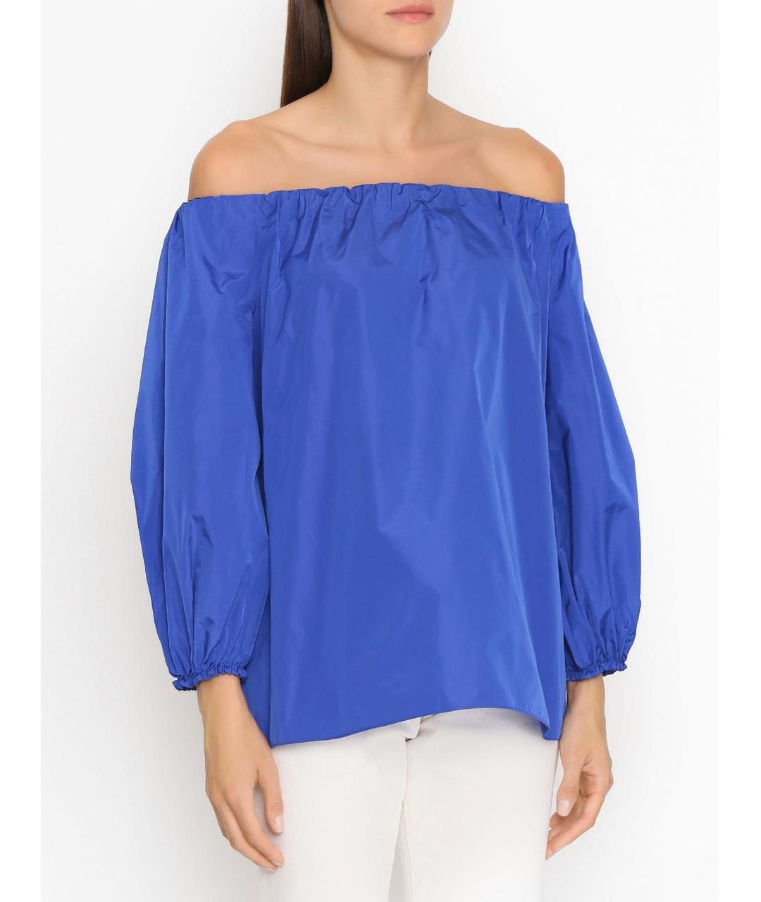 MAX MARA STUDIO Синяя полиэстеровая блузы, фото 6