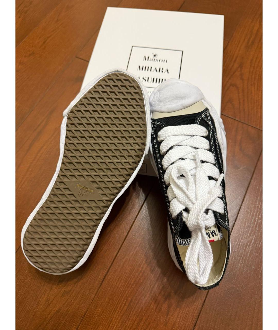 MAISON MIHARA YASUHIRO Черные текстильные кеды, фото 3