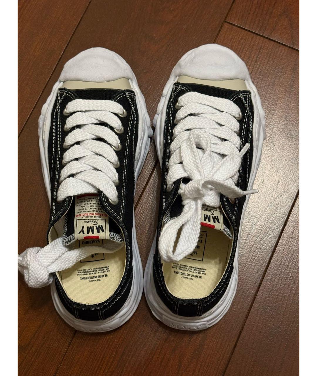 MAISON MIHARA YASUHIRO Черные текстильные кеды, фото 2