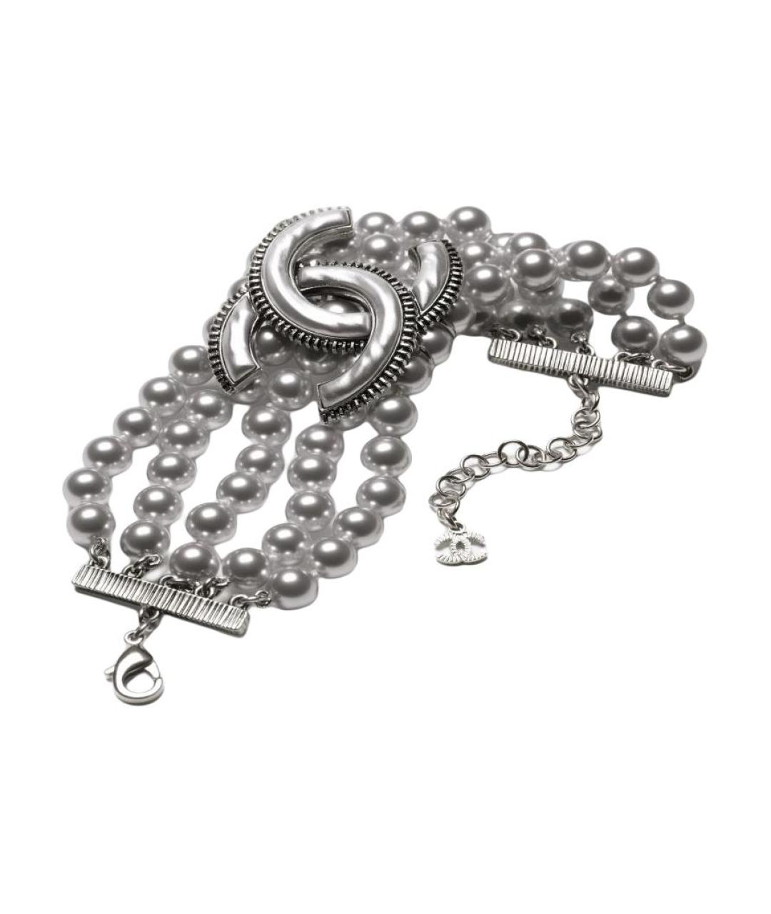 CHANEL Серебрянный металлический браслет, фото 1