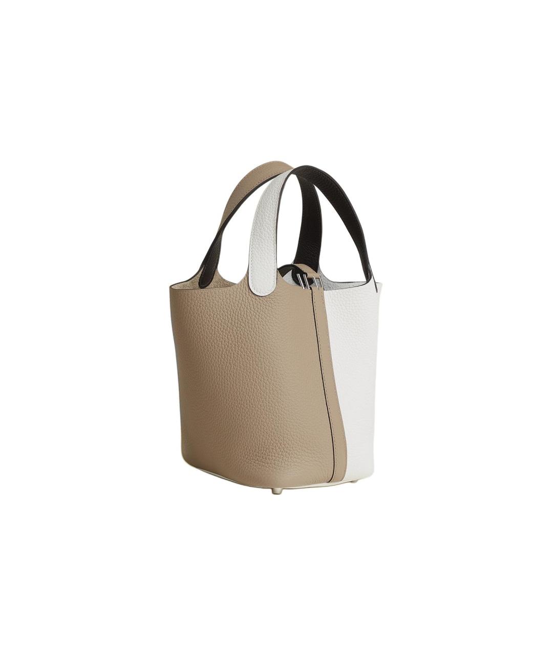 HERMES Бежевая кожаная сумка через плечо, фото 3