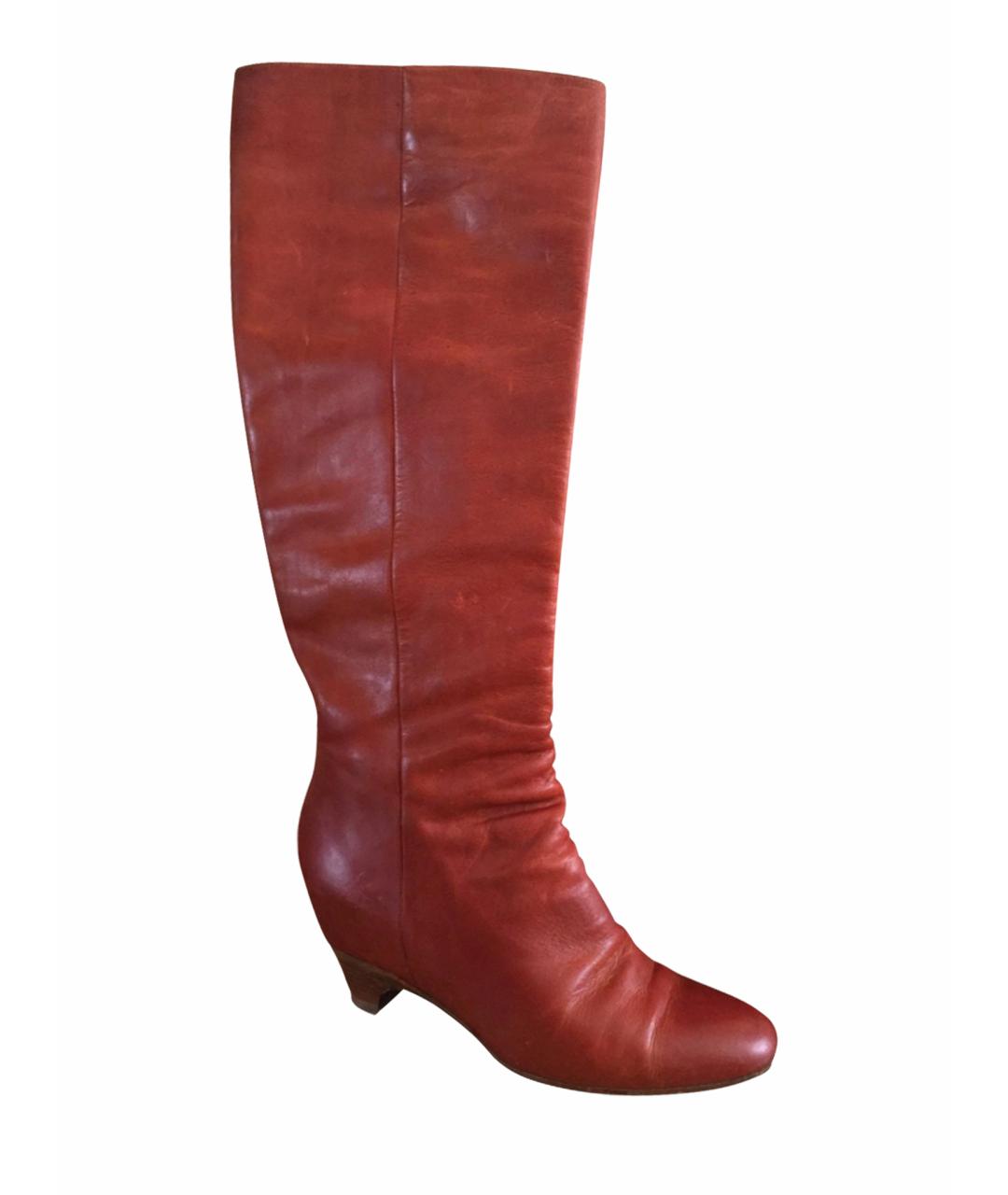 MAISON MARGIELA Красные кожаные сапоги, фото 1