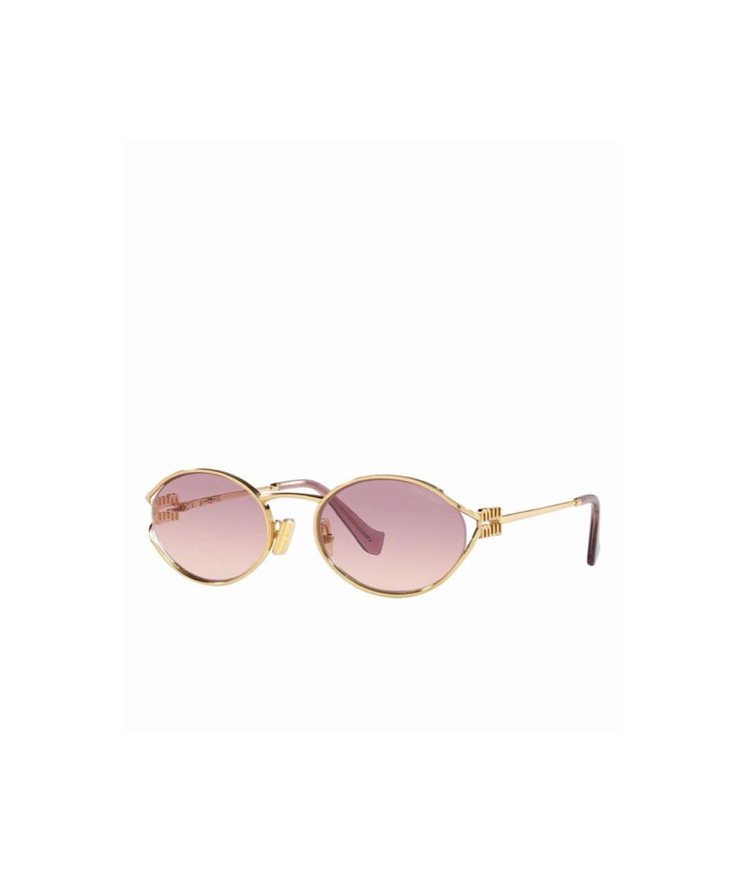 MIU MIU Розовые металлические солнцезащитные очки, фото 4