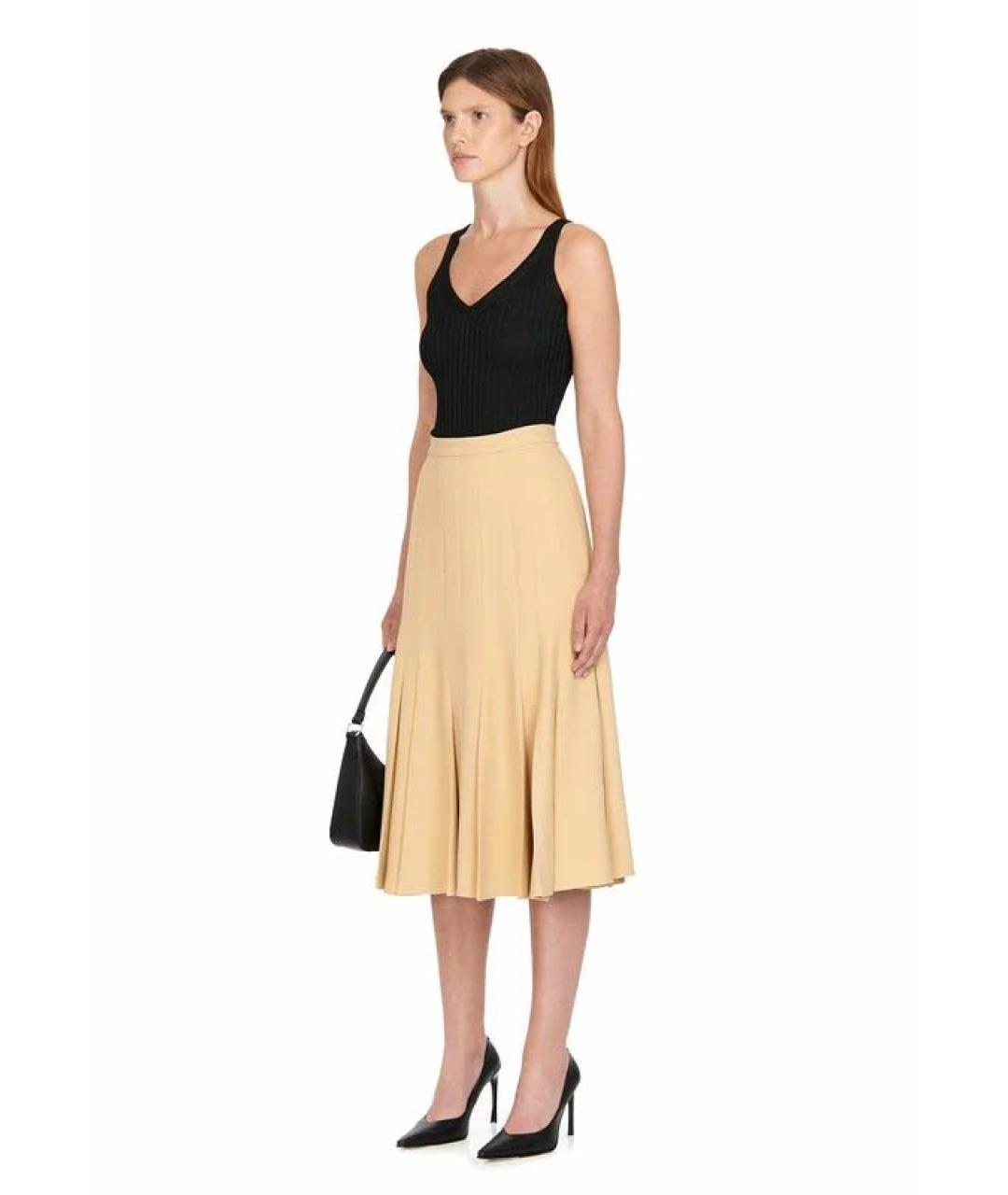 ERMANNO SCERVINO Коричневая шерстяная юбка миди, фото 4