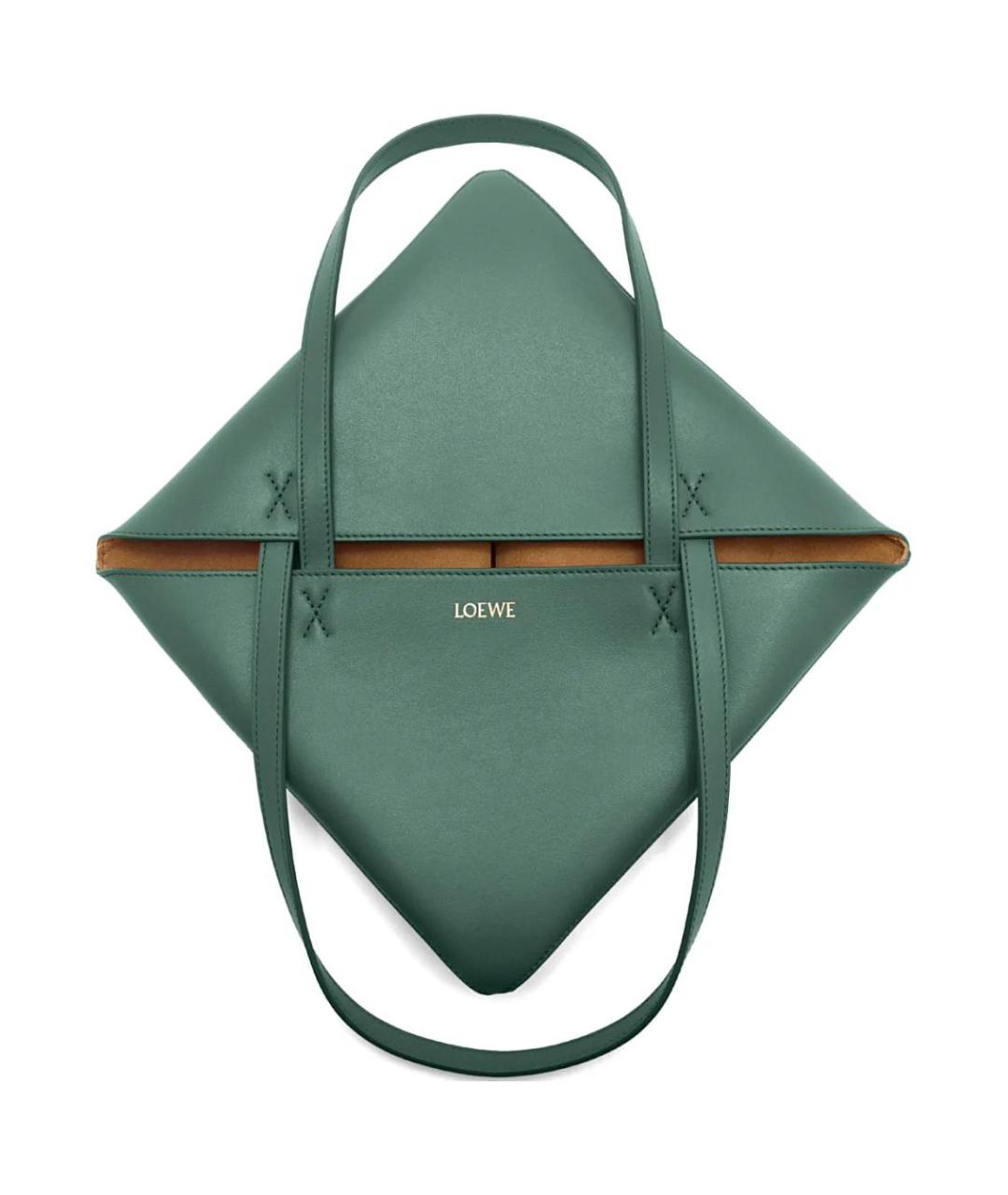 LOEWE Зеленая кожаная сумка через плечо, фото 3