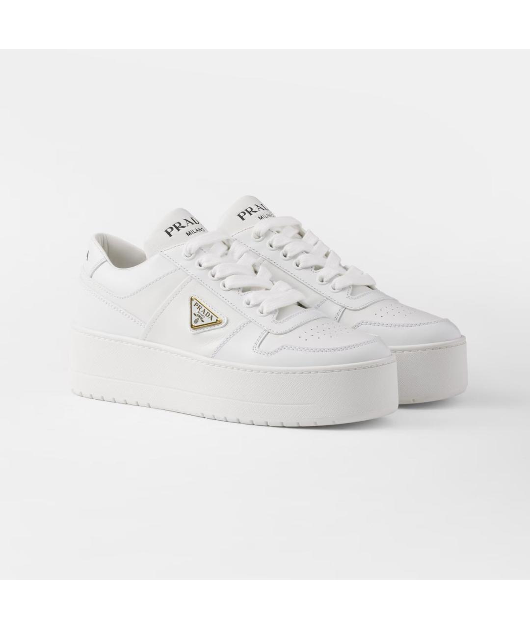 PRADA Белые кожаные кеды, фото 2