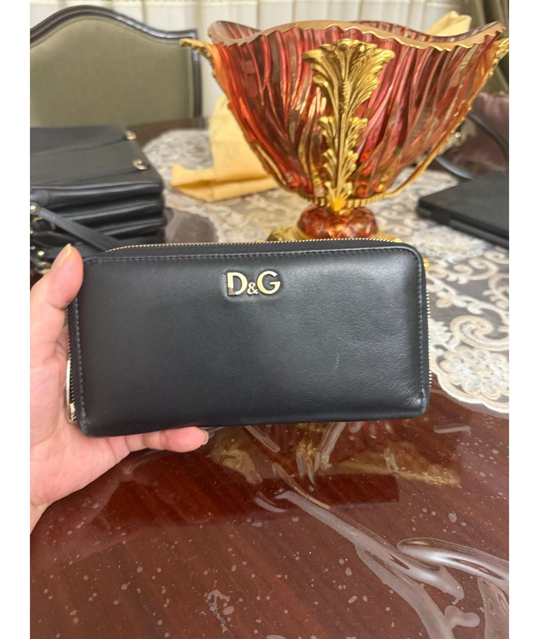 DOLCE&GABBANA Черный кожаный кошелек, фото 2