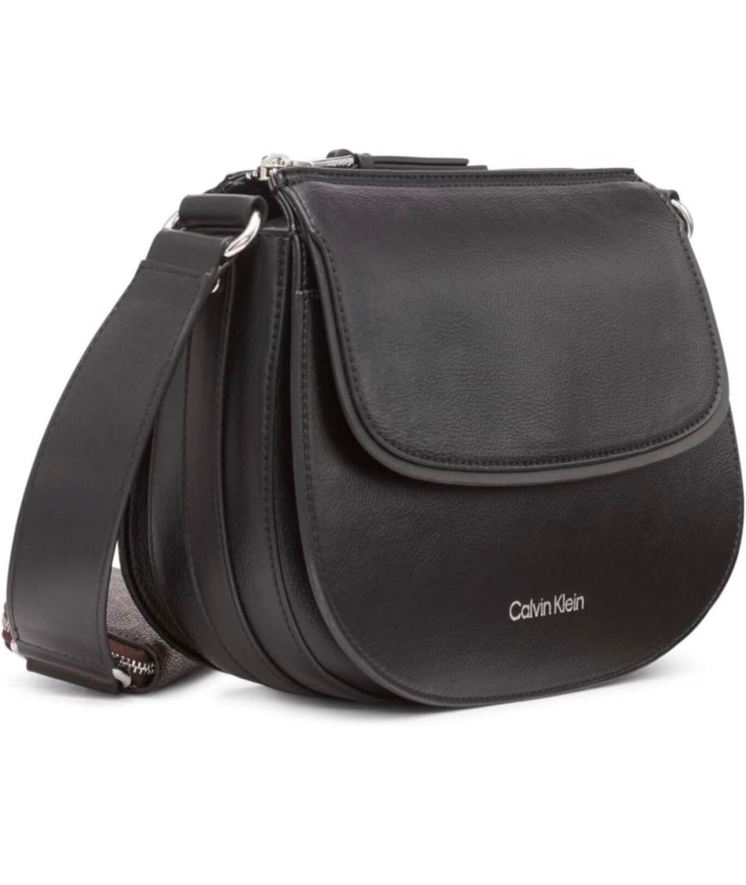 CALVIN KLEIN Черная сумка через плечо из искусственной кожи, фото 3