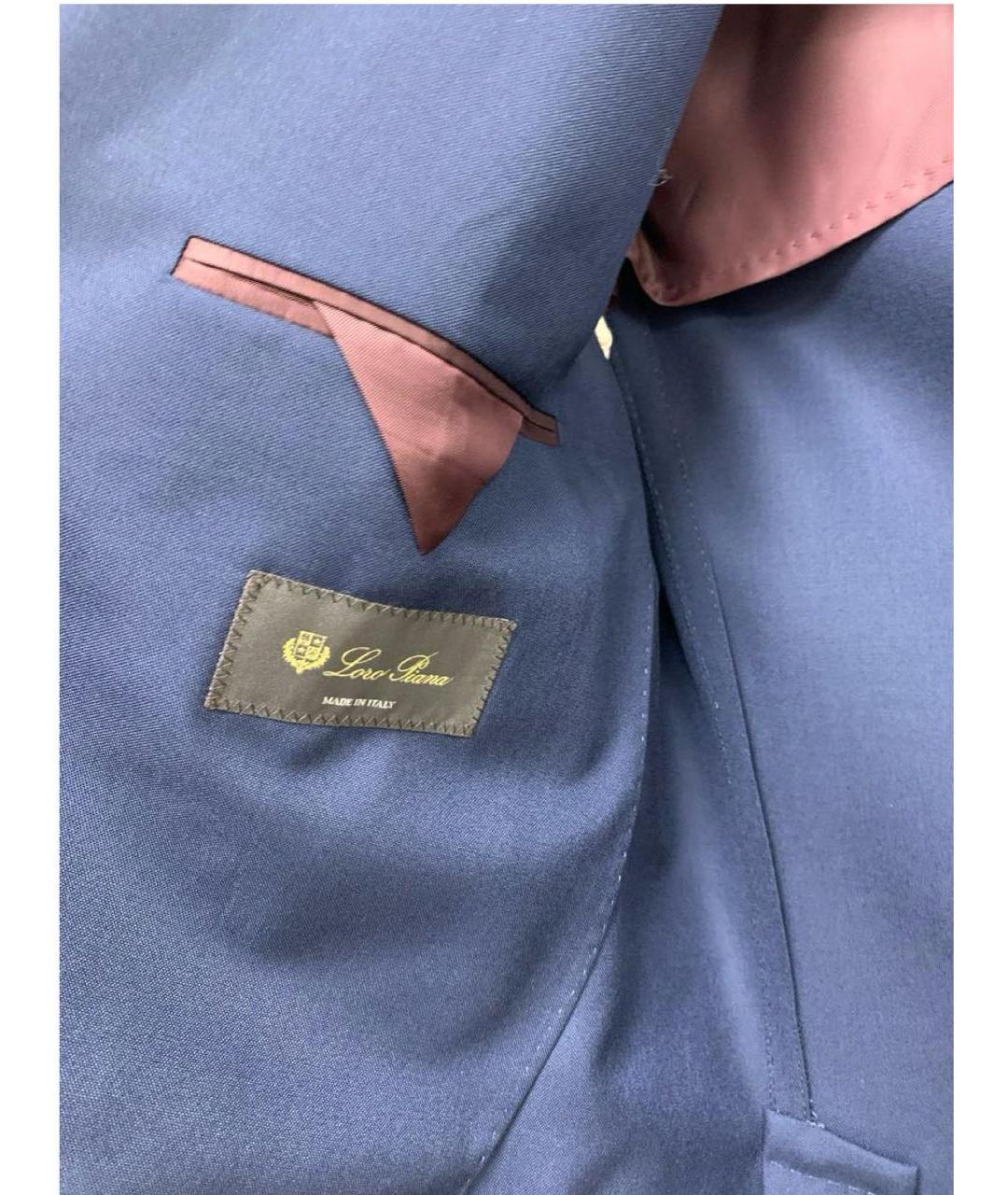 LORO PIANA Темно-синий шерстяной пиджак, фото 3