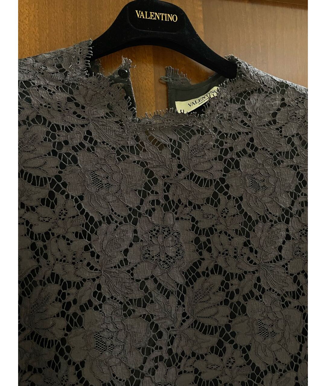 VALENTINO Серая кружевная рубашка, фото 2