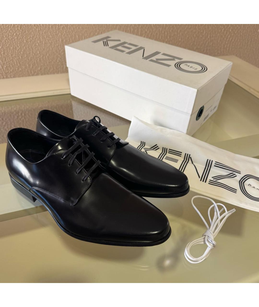 KENZO Черные кожаные туфли, фото 2