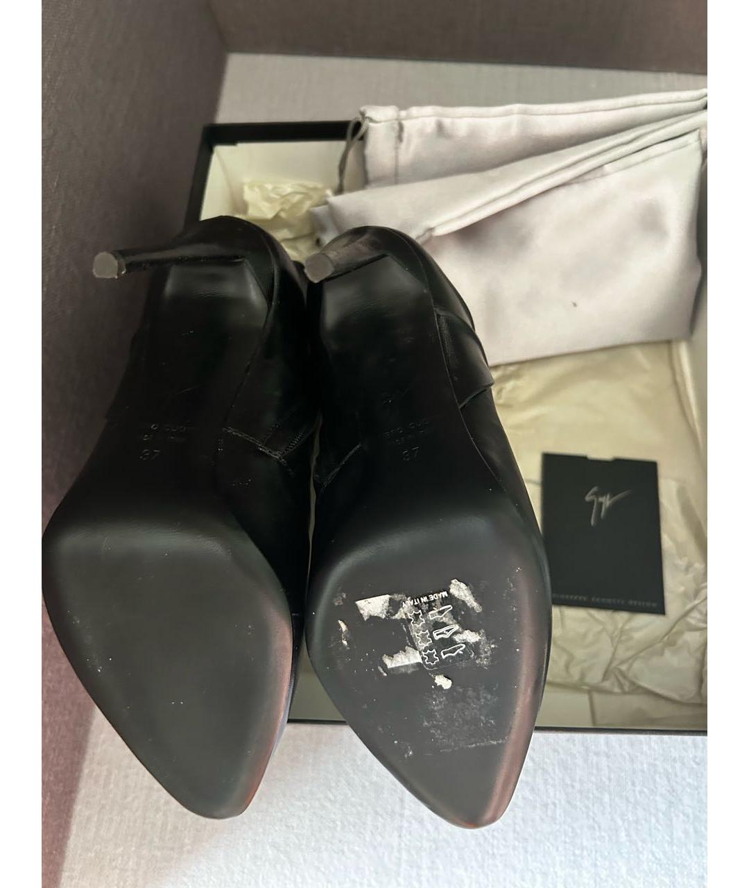 GIUSEPPE ZANOTTI DESIGN Черные кожаные ботильоны, фото 6