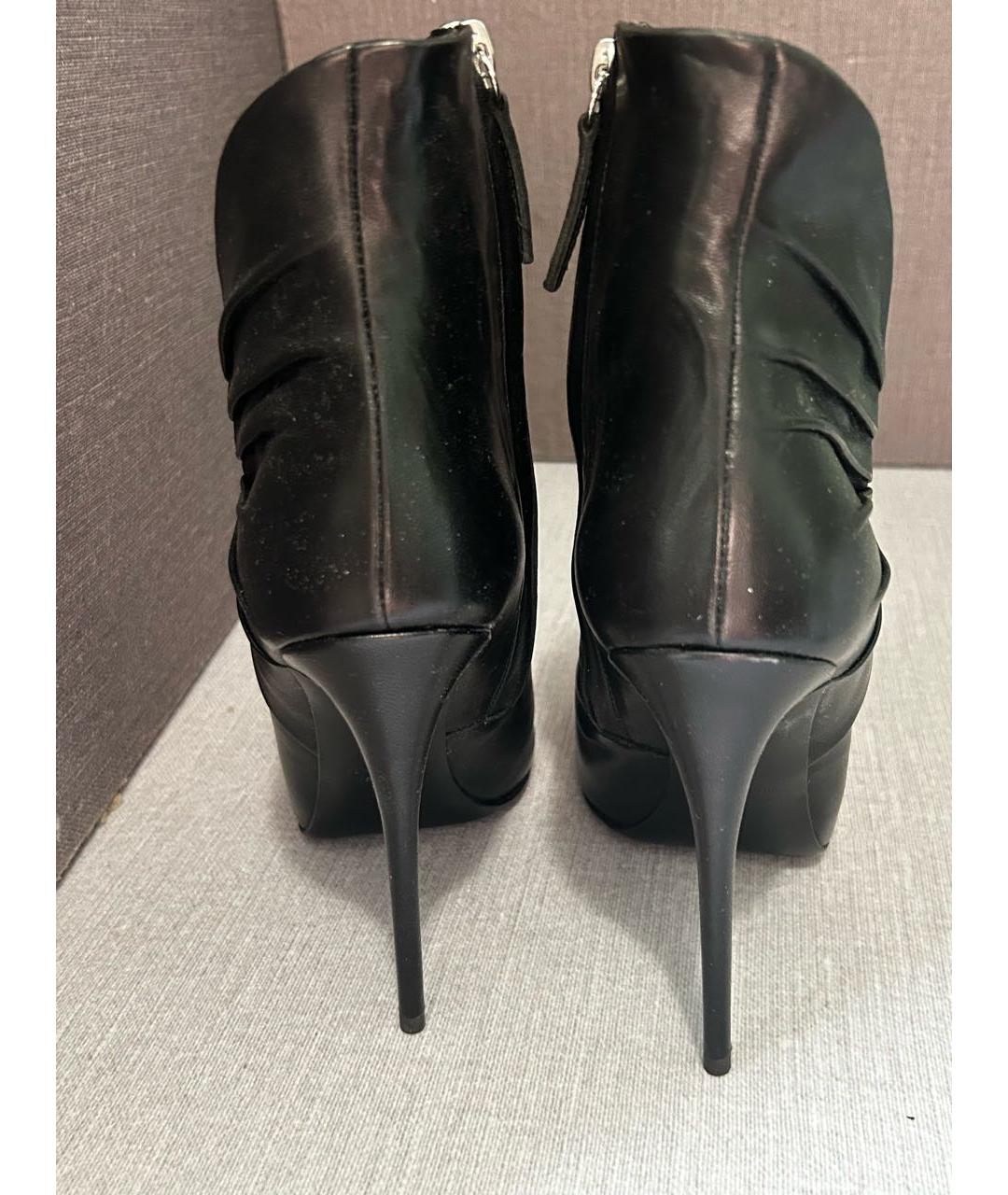 GIUSEPPE ZANOTTI DESIGN Черные кожаные ботильоны, фото 4