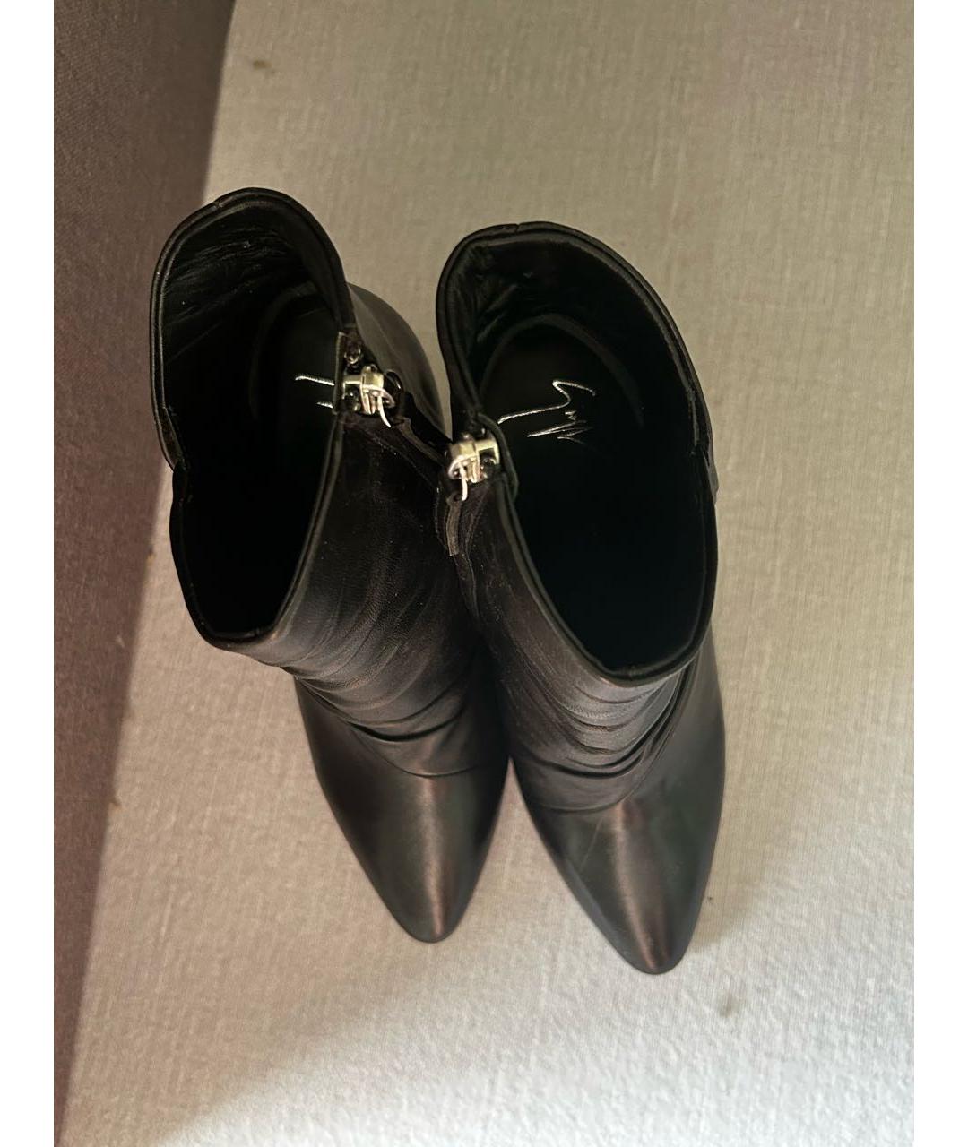 GIUSEPPE ZANOTTI DESIGN Черные кожаные ботильоны, фото 3