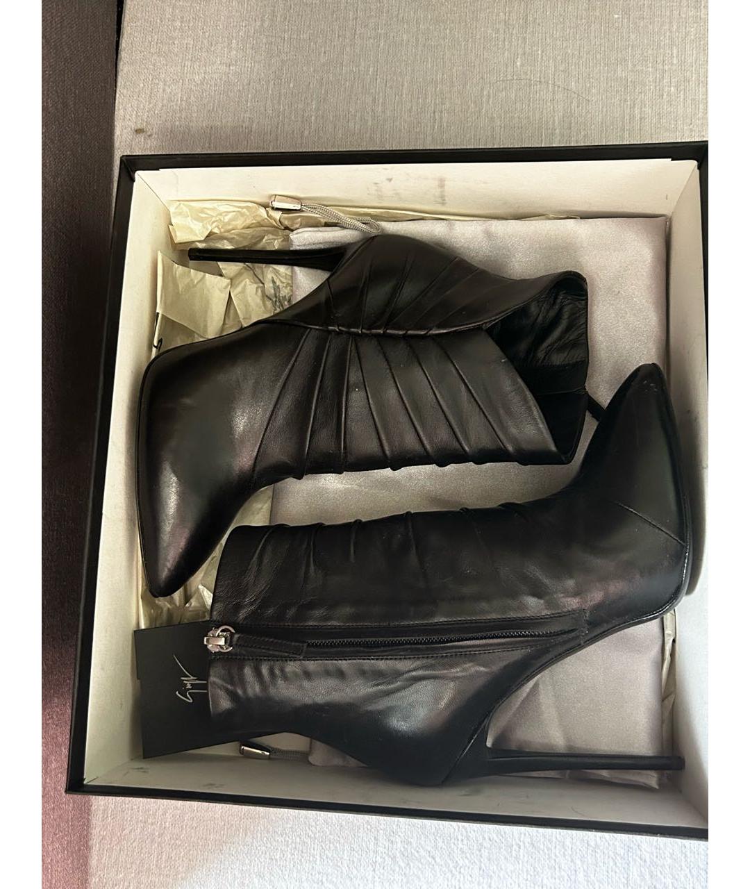 GIUSEPPE ZANOTTI DESIGN Черные кожаные ботильоны, фото 8