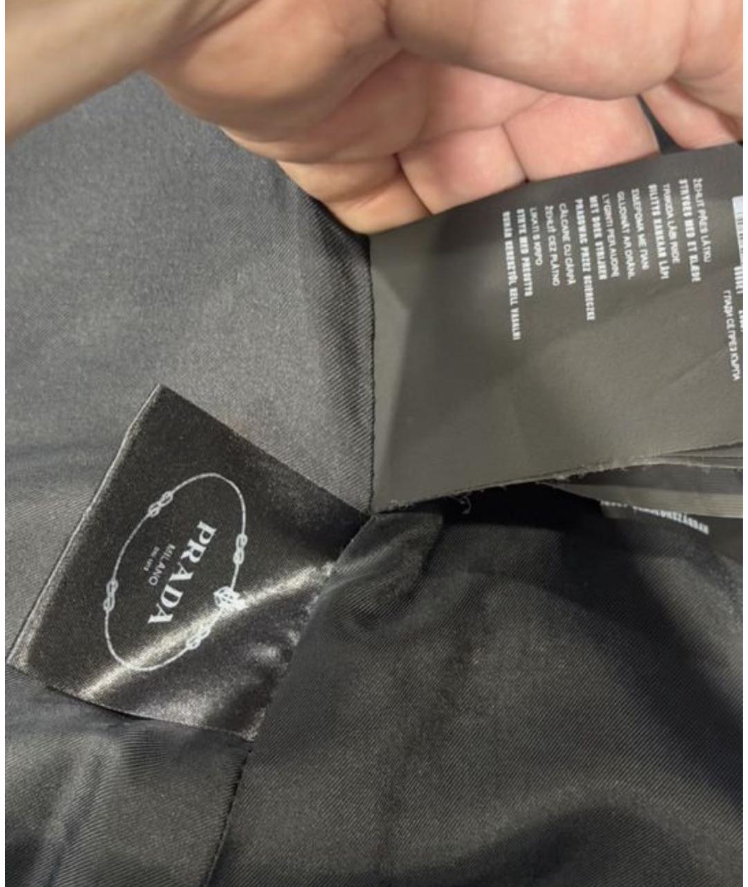 PRADA Черное шерстяное пальто, фото 7