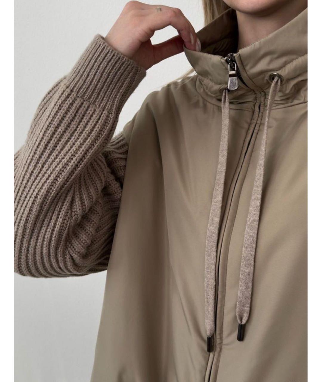 LE TRICOT PERUGIA Бежевая кашемировая куртка, фото 7