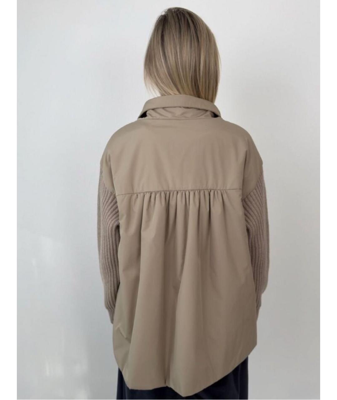 LE TRICOT PERUGIA Бежевая кашемировая куртка, фото 2