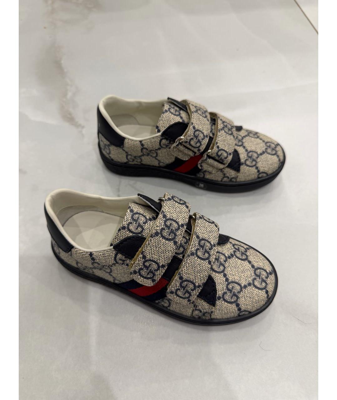 GUCCI Темно-синие кожаные кеды, фото 5