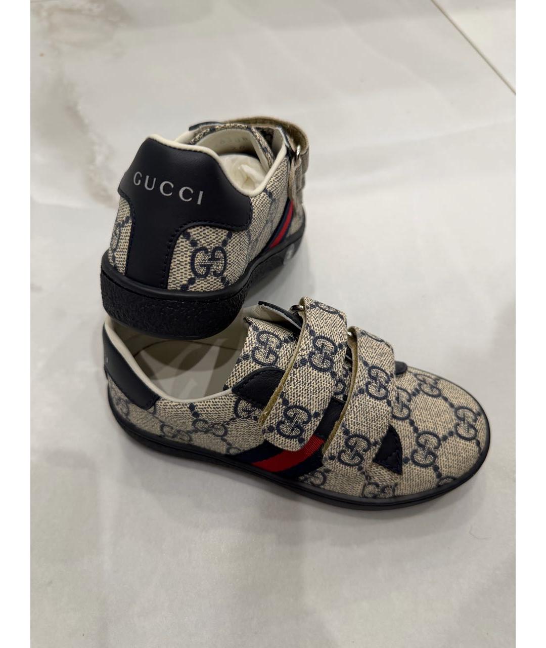GUCCI Темно-синие кожаные кеды, фото 2