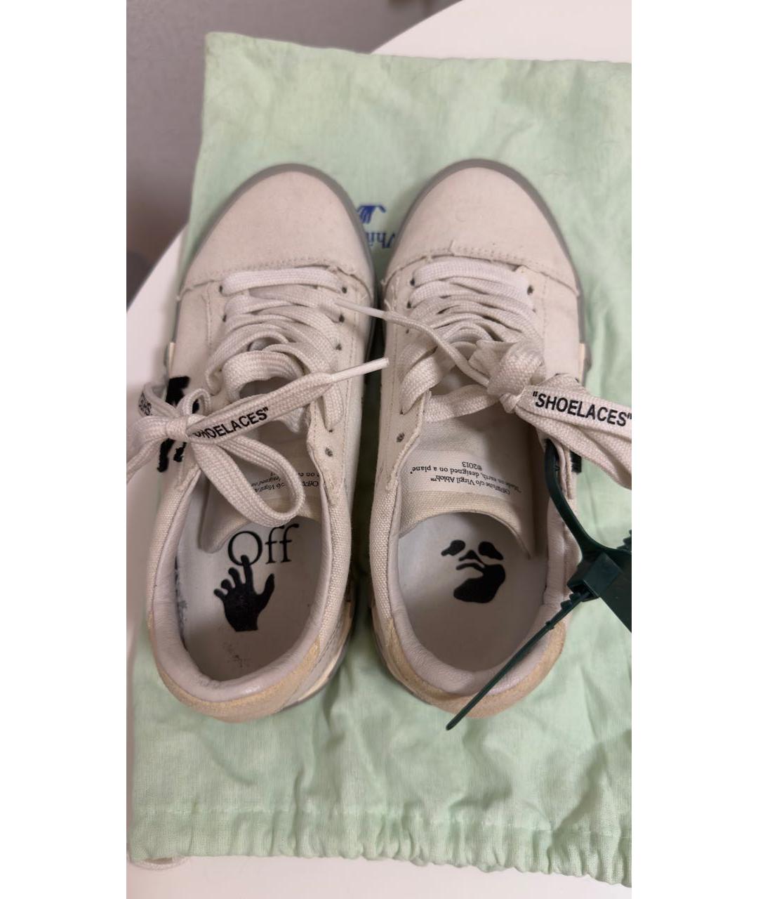 OFF-WHITE Белые текстильные кеды, фото 2