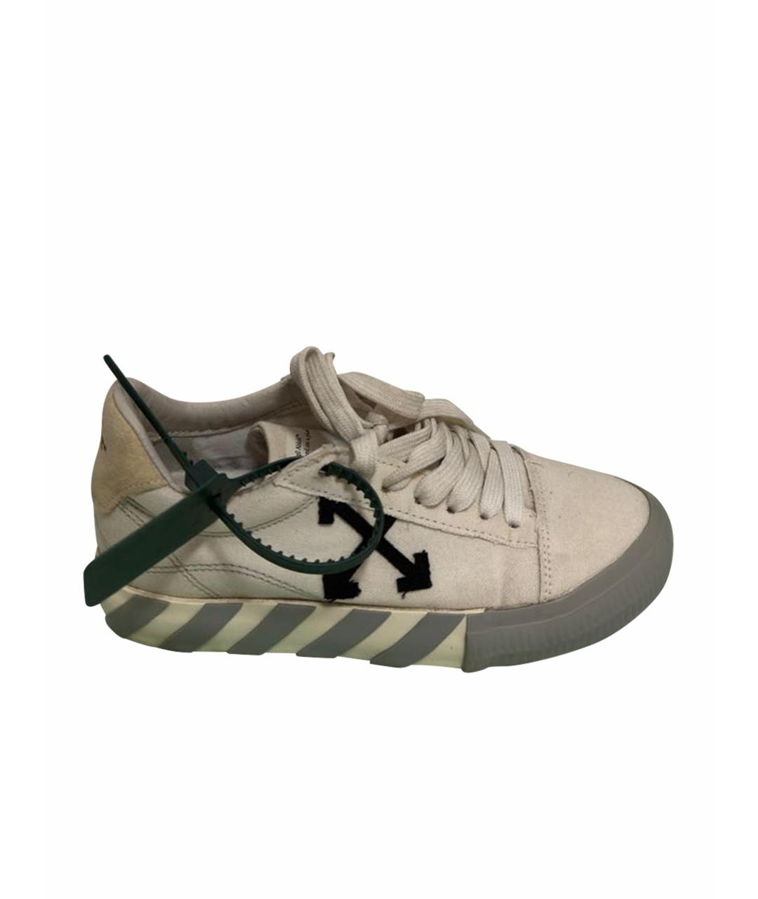 OFF-WHITE Белые текстильные кеды, фото 1