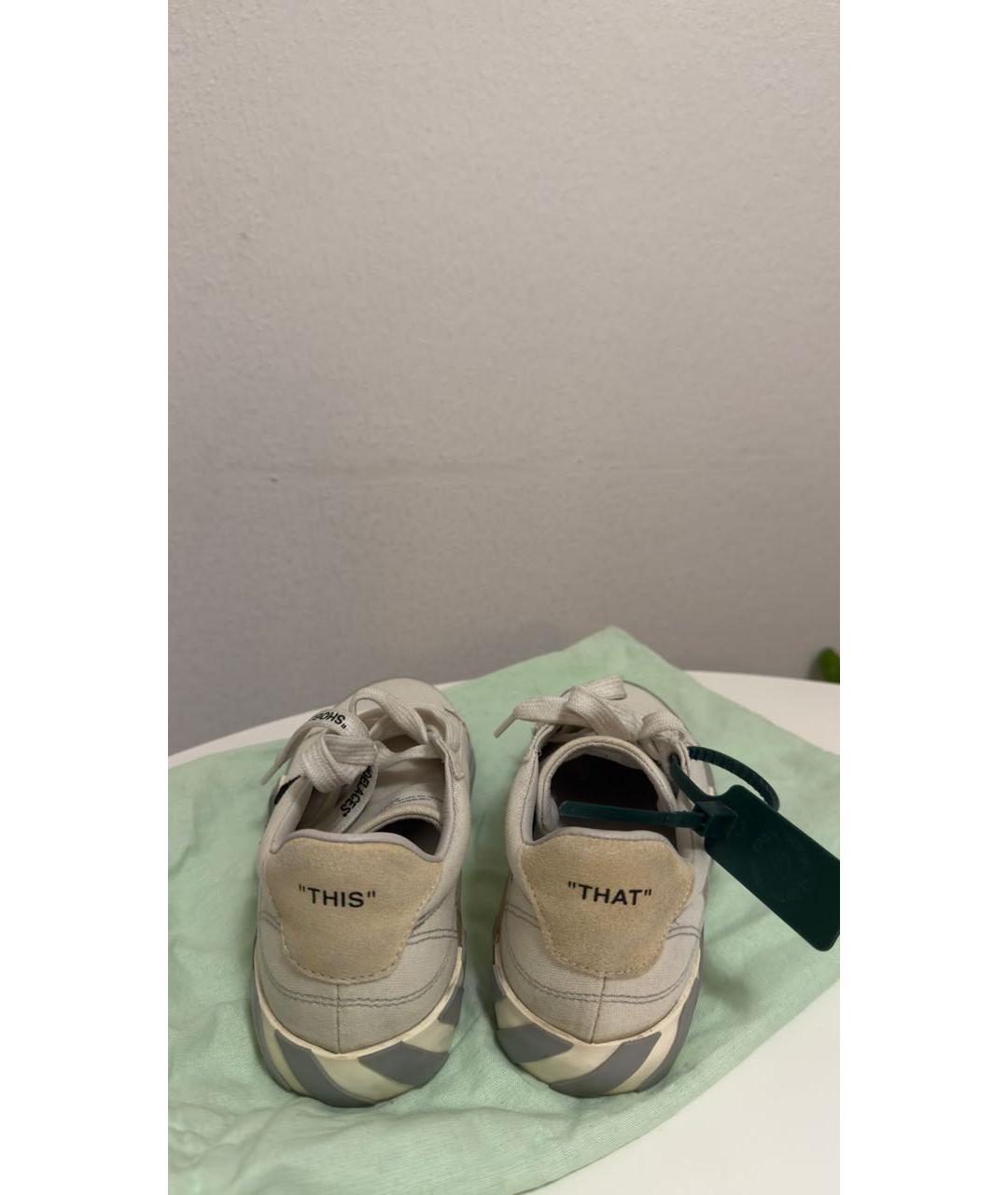 OFF-WHITE Белые текстильные кеды, фото 3