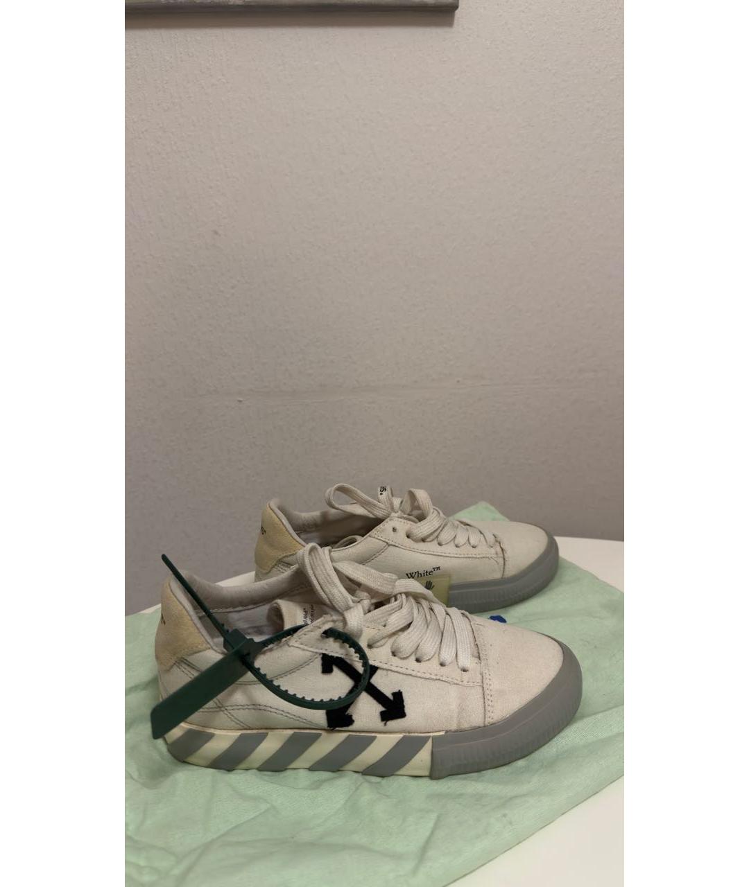 OFF-WHITE Белые текстильные кеды, фото 5