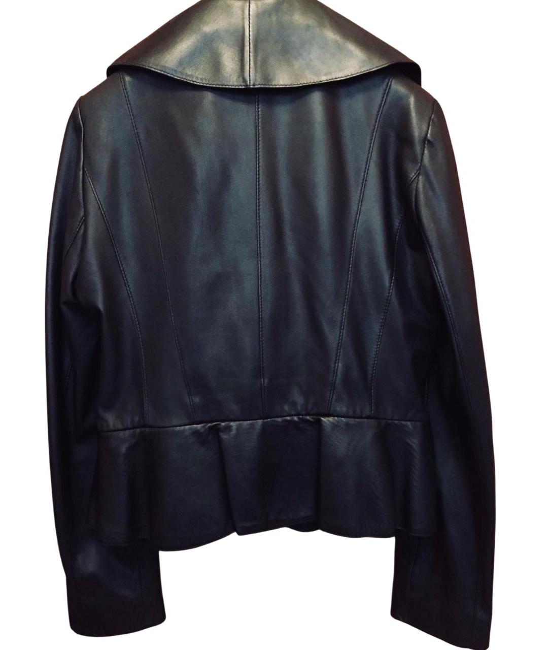 RED VALENTINO Черная кожаная куртка, фото 2