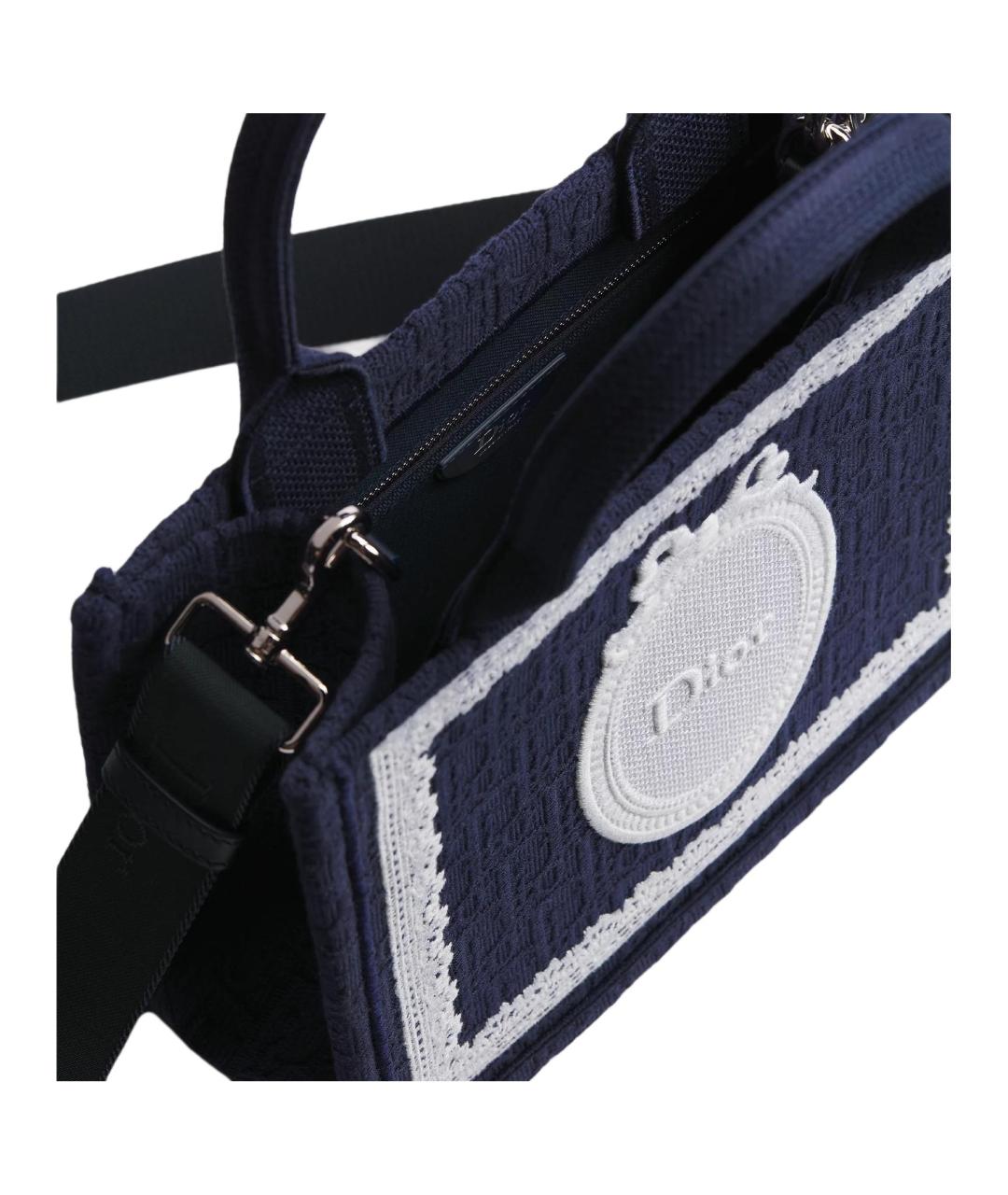 CHRISTIAN DIOR Синяя хлопковая сумка через плечо, фото 5