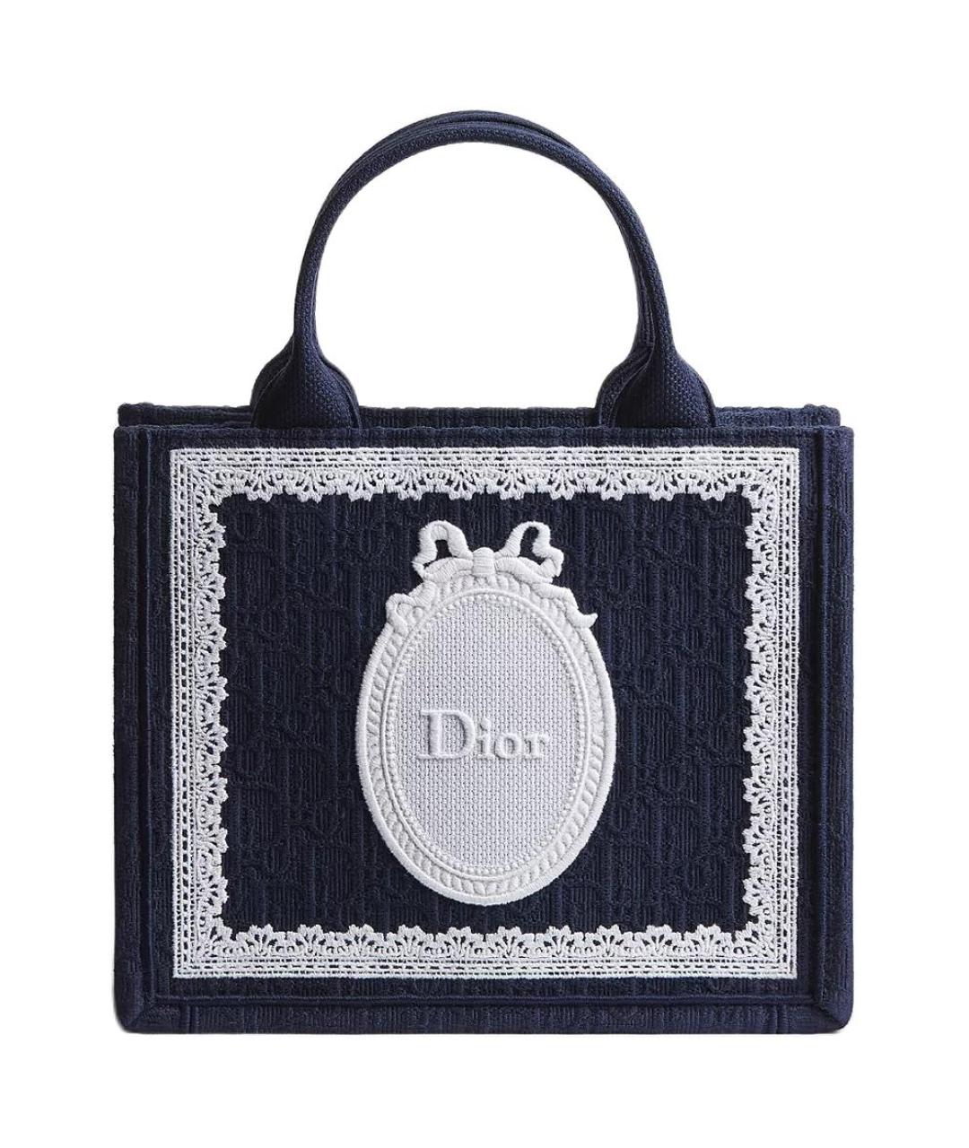 CHRISTIAN DIOR Синяя хлопковая сумка через плечо, фото 1
