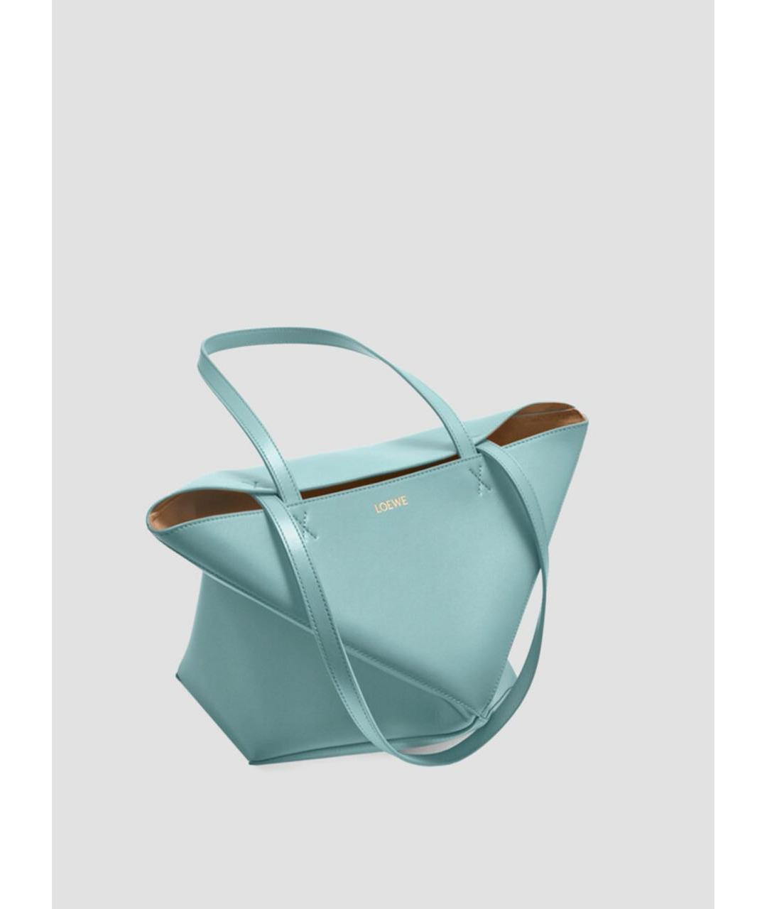 LOEWE Голубая кожаная сумка тоут, фото 2