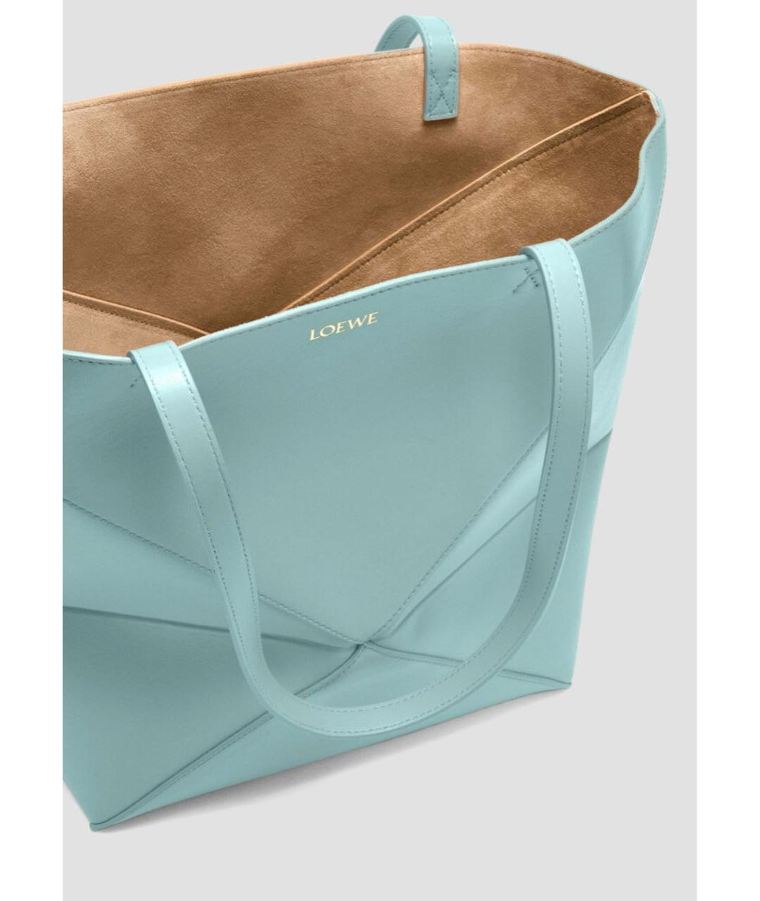 LOEWE Голубая кожаная сумка тоут, фото 3
