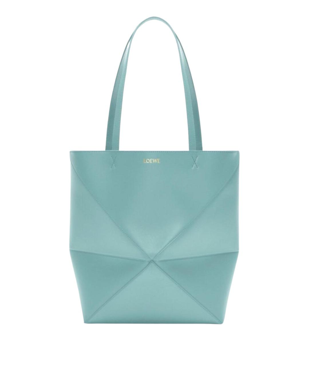 LOEWE Голубая кожаная сумка тоут, фото 1