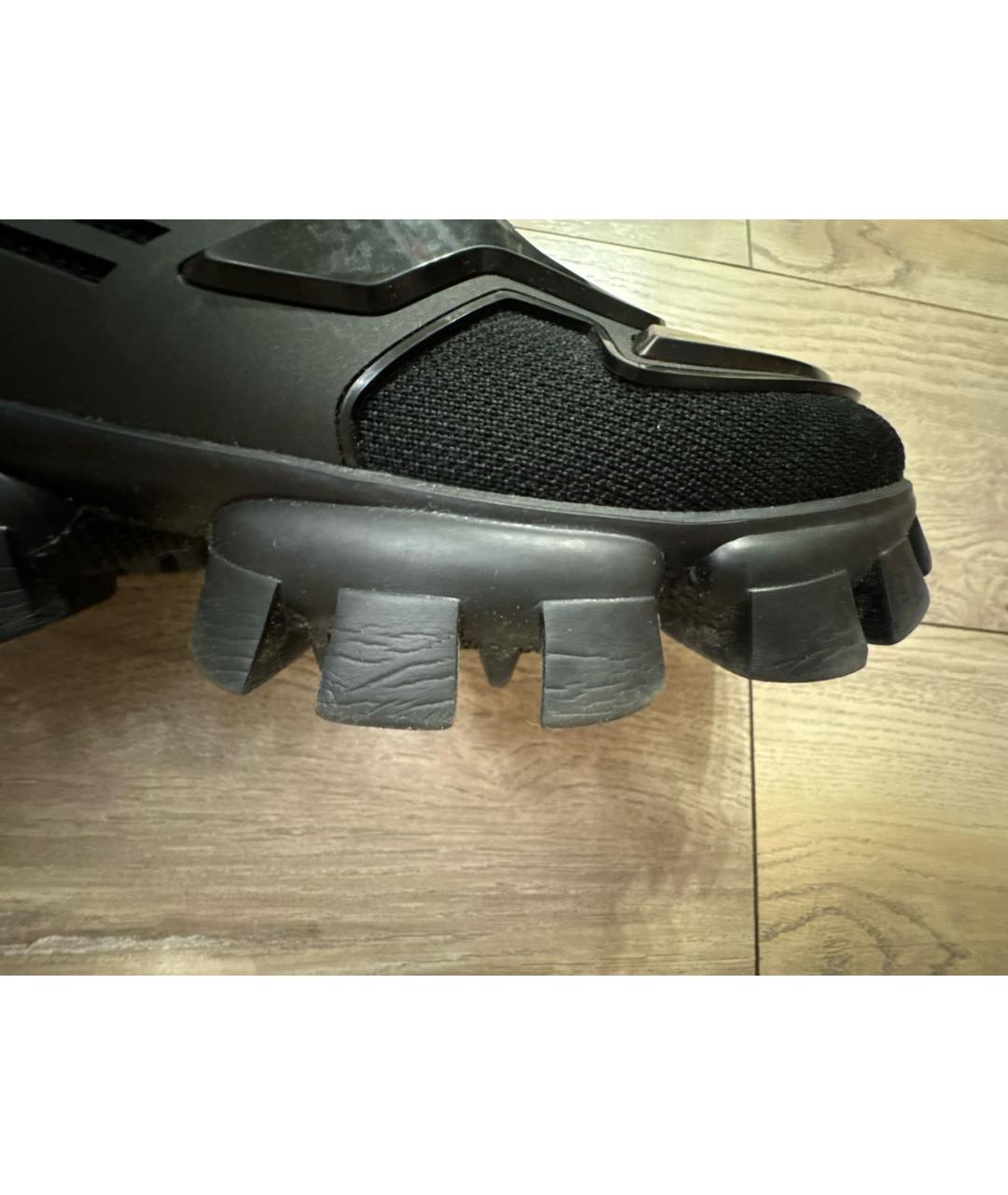 PRADA Черные низкие кроссовки / кеды, фото 5