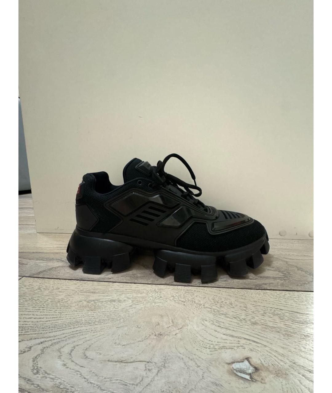 PRADA Черные низкие кроссовки / кеды, фото 7