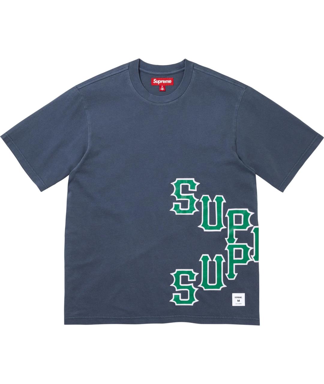 SUPREME Синяя футболка, фото 1