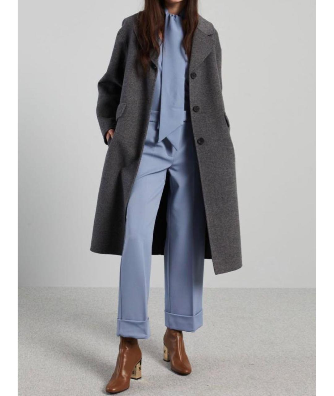 'S MAX MARA Серое шерстяное пальто, фото 7